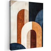 LEINWANDBILD Abstrakt - Formen - Dunkelblau Room Decor 30x40 cm - Cognac, Textil (30/40cm) - MuchoWow