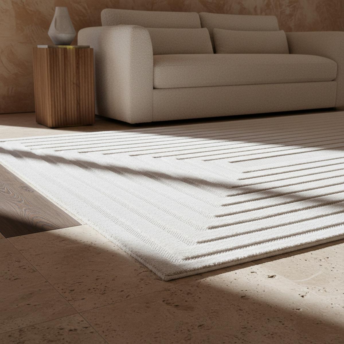 TEPPICH Outdoor ORTLER in Creme, mit 3D-Design, Florhöhe 4 mm, 240 x 340 cm - Beige, Textil (240/340cm) - KADIMA DESIGN