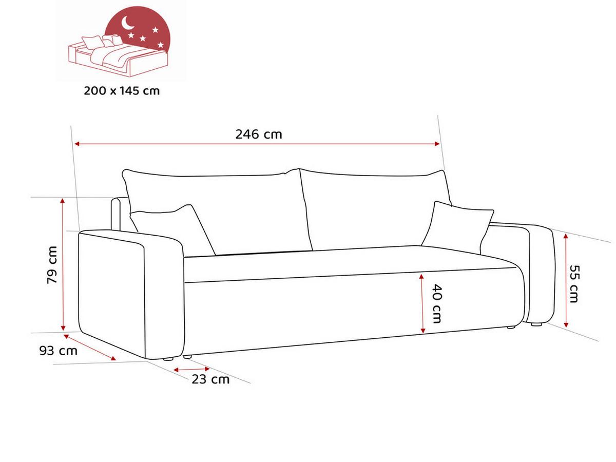 SCHLAFSOFA PIANO mit Bettkasten, Anthrazit - Anthrazit, Textil (246/79/93cm) - Idohome