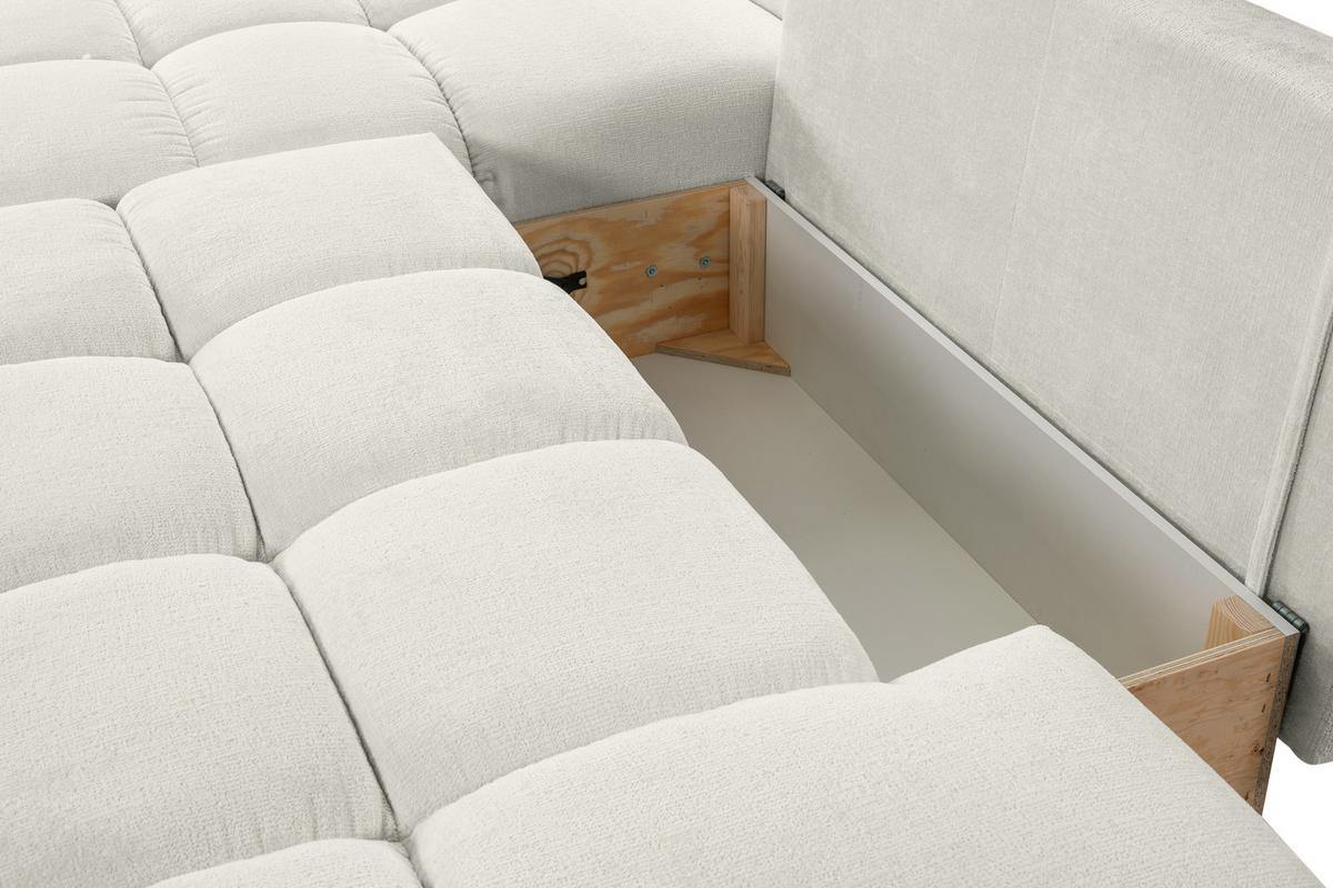 ECKSOFA L Form Hosio Beige 286/177/88 cm Links mit Schlaffunktion - Hellbraun/Schwarz, Kunststoff/Textil (177/286cm) - AX Living