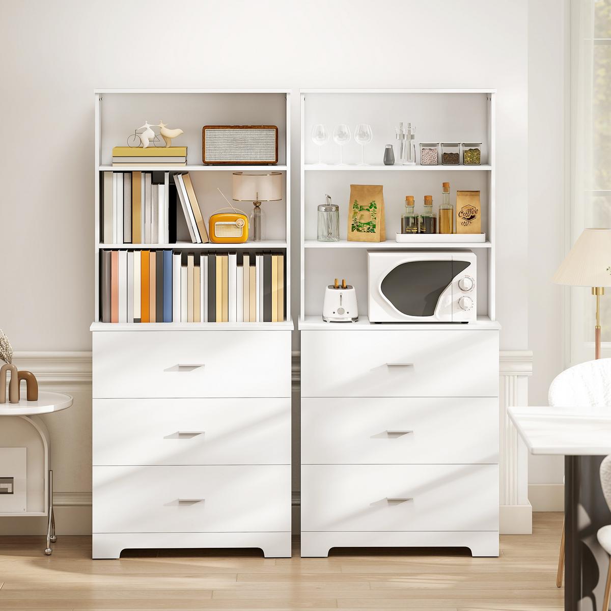 BÜCHERSCHRANK Spanplatte Weiß - Weiß, Holzwerkstoff (39.5/180/79cm) - HOMCOM