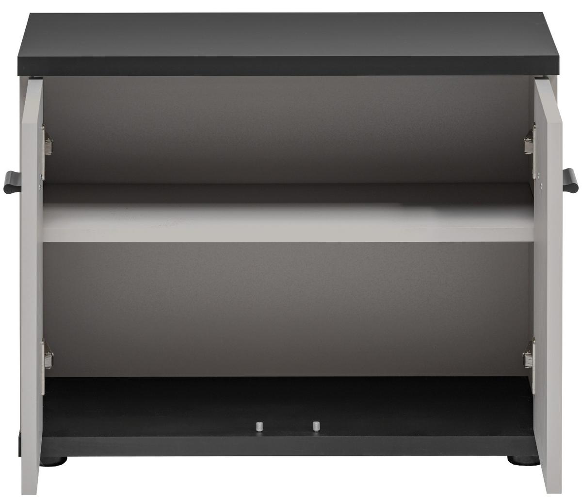 GARDEROBEN-SET 3-teilig Kaschmir, schwarz, Flurgarderobe 90 cm mit Stauraum - Kaschmir/Schwarz, Holzwerkstoff/Kunststoff (90/203/32cm) - Inn.Furn