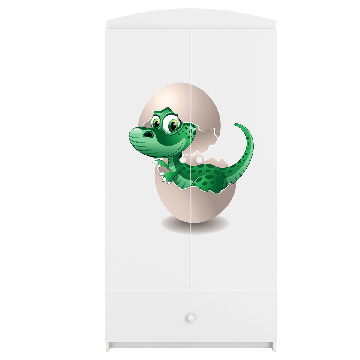 KINDERKLEIDERSCHRANK Kleiner Dino - Weiß, Holzwerkstoff (90/175/52cm) - RAUMHIRSCH FURNITURE