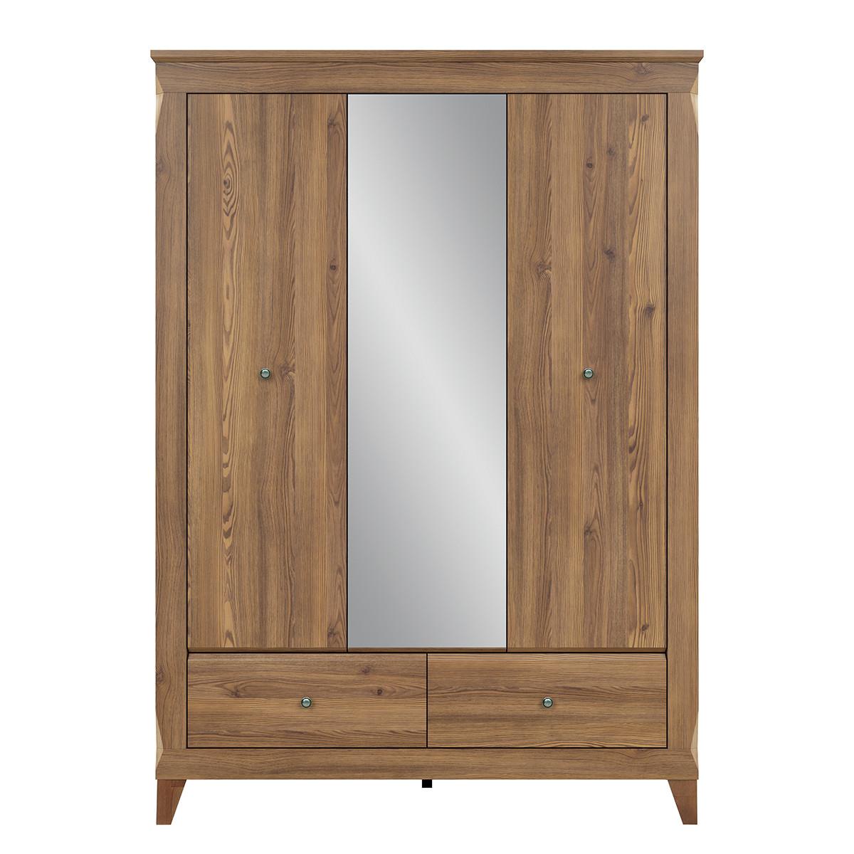 SCHRANK 3 Türen Raya Holz - Braun, Holzwerkstoff (144/202/63cm) - Petits-meubles