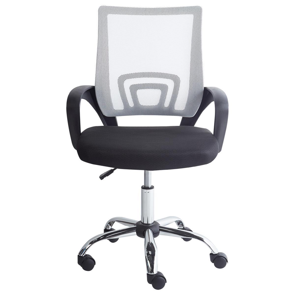 BÜROSTUHL Schwarz/Weiß Solid - Schwarz, Textil (60/88/60cm) - Beliani