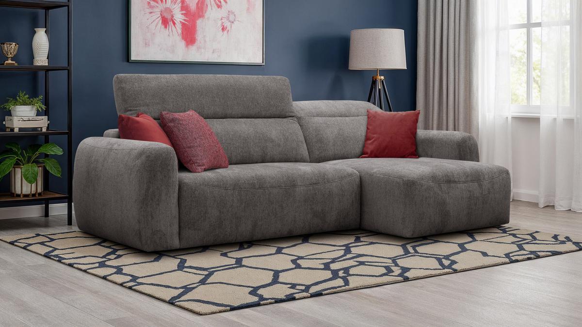 ECKSOFA NERO 4-Sitzer, dunkelgrau - Dunkelgrau/Schwarz, Holz/Textil (272/81/159cm) - Wozimo