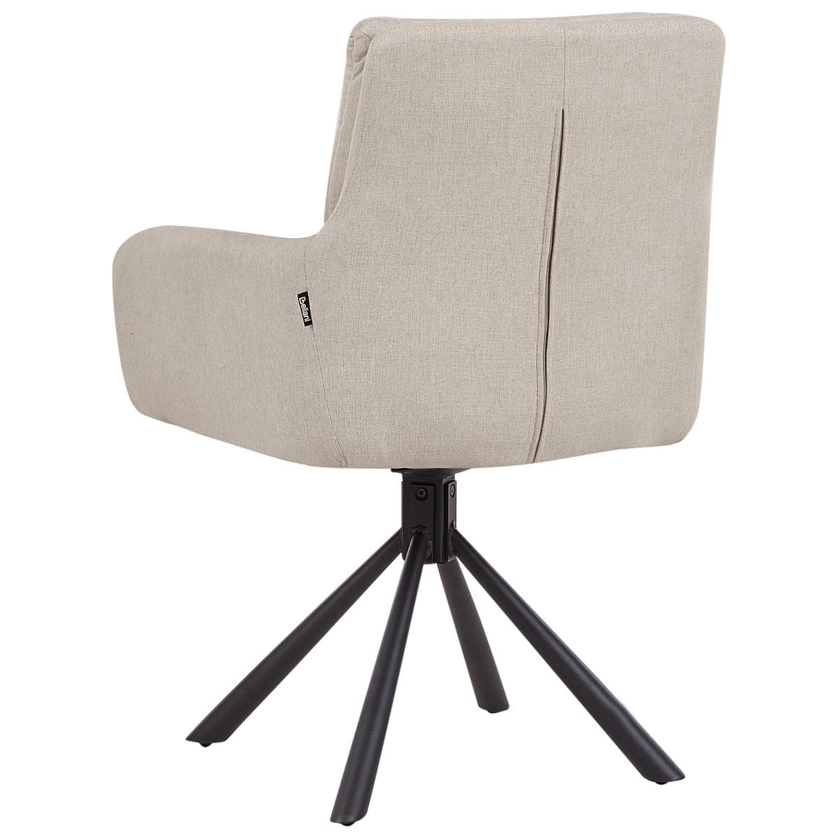 ESSZIMMERSTUHL 2er-Set drehbar Stoff Taupe Sardoal - Taupe, Textil (56/86/65cm) - Beliani