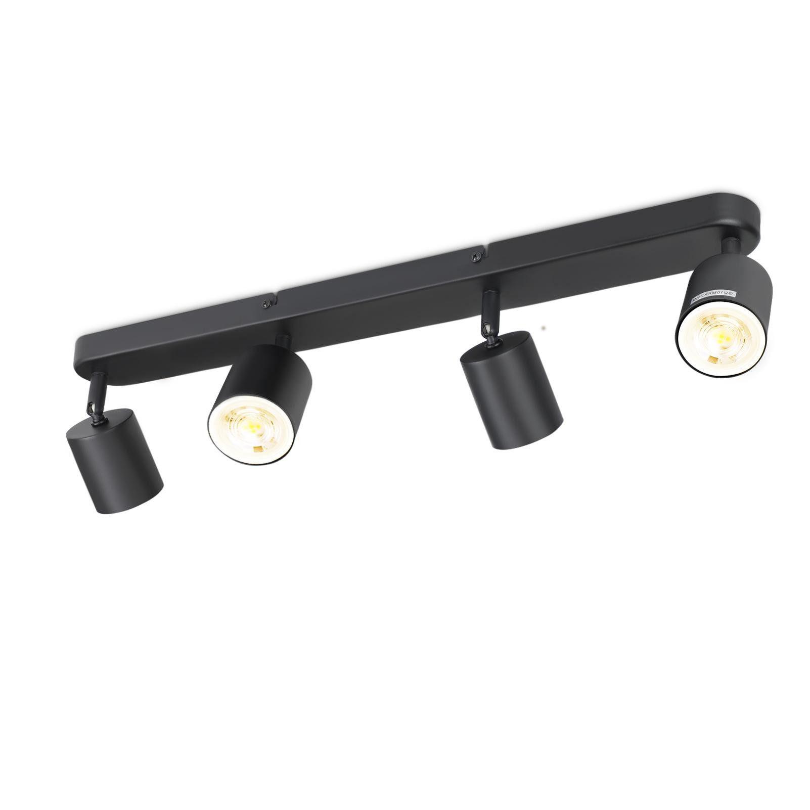 DECKENSTRAHLER Tenten 58/7/14cm - Schwarz, Metall (58/7/14cm) - ZMH