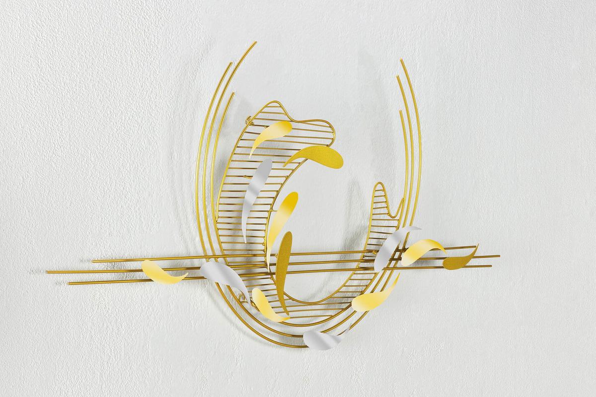 WANDDEKO Gold 121/53 cm - Goldfarben, Metall (2.9/53/6cm) - KUNSTLOFT