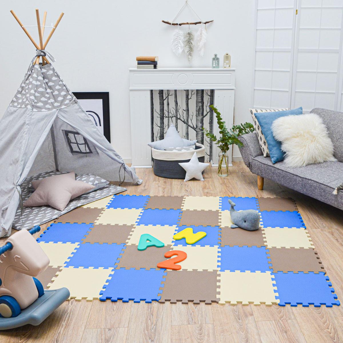 SPIELMATTE ab Null - 270/90 cm Puzzlematte Beige - Multicolor, Kunststoff (30/30cm) - Littletom