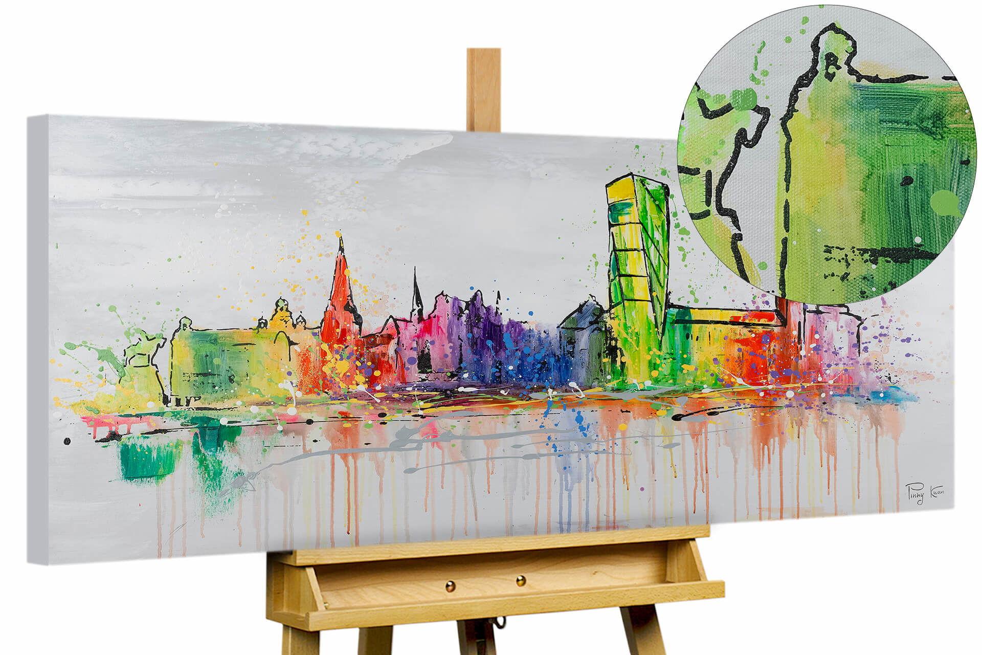 ACRYLBILD HANDGEMALT 120/60 cm - Grau, Holz/Textil (120/60cm) - KUNSTLOFT