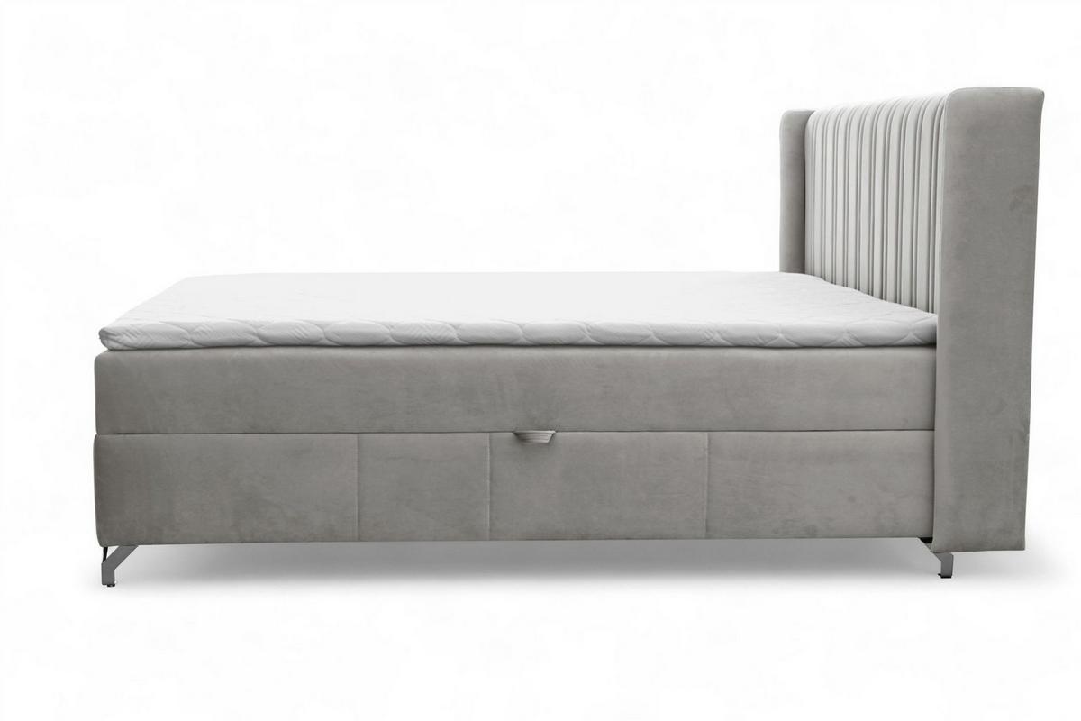 BOXBETT Damien - Hellgrau, Holzwerkstoff/Textil (140/200cm) - Fun Möbel