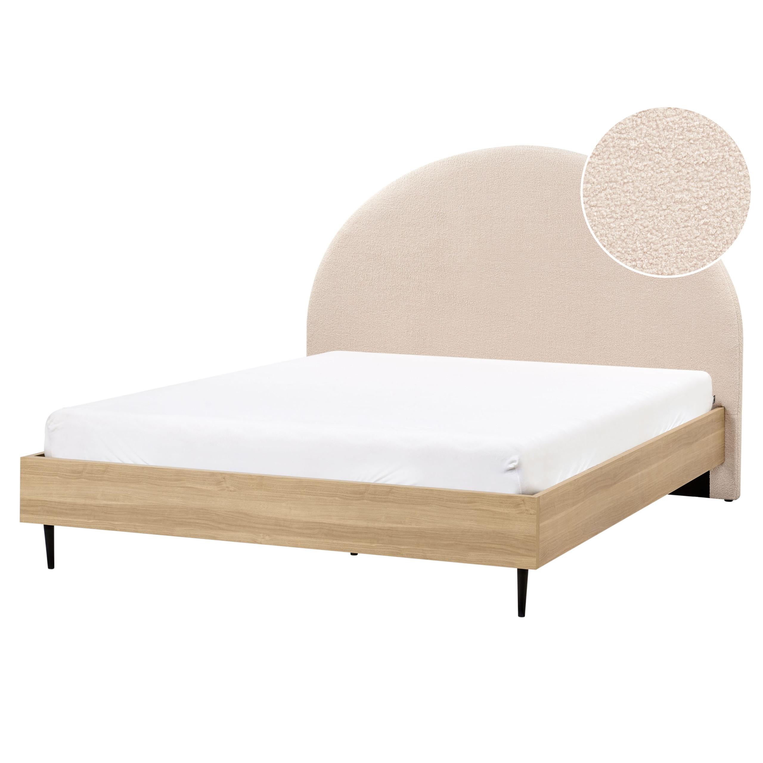 BETT mit Lattenrost 160x200 cm Beige Millay - Beige, Textil (160/200cm) - Beliani