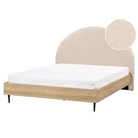 BETT mit Lattenrost 160x200 cm Beige Millay - Beige, Textil (160/200cm) - Beliani