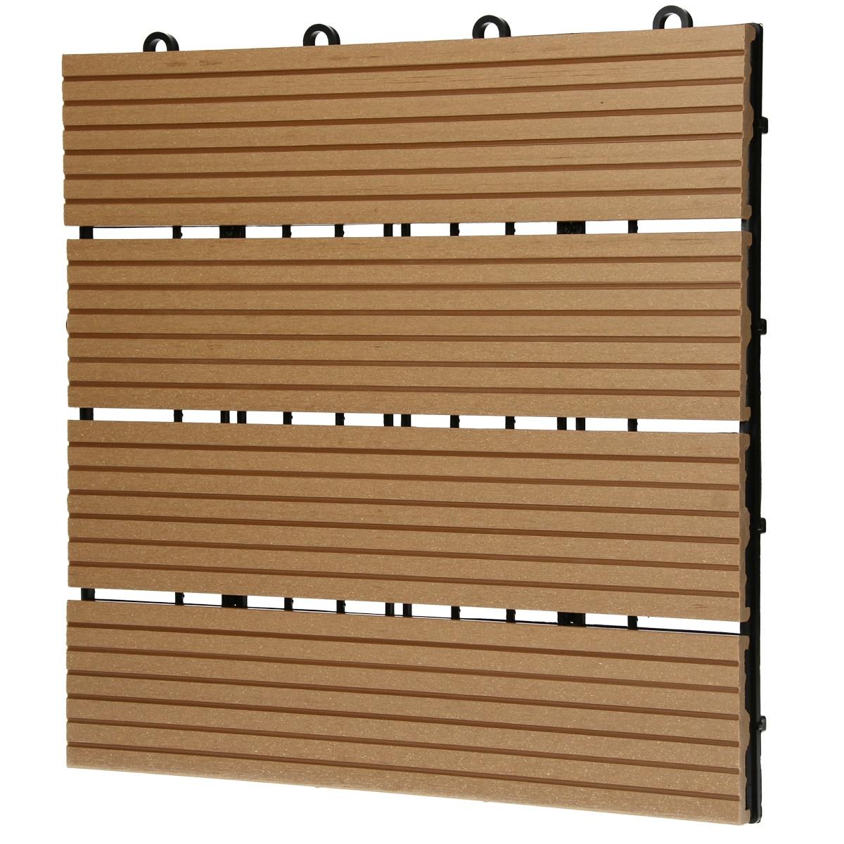 TERRASSENFLIESE Teak 11 Stück - Teakfarben, Holzwerkstoff (30/30/2cm) - ECD-Germany