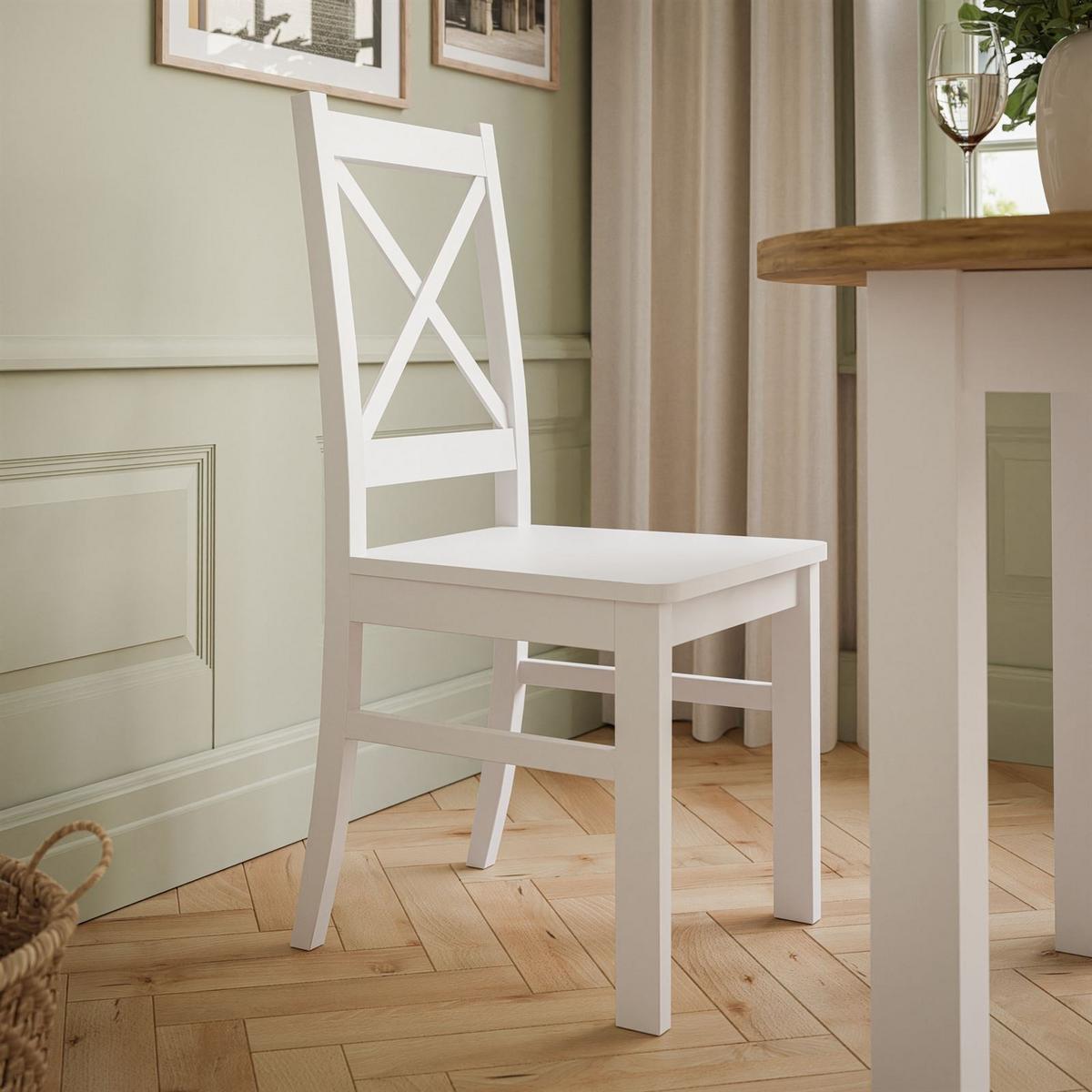 ESSZIMMERSET OLEA Tisch + 4 Stühle - Weiß, Holzwerkstoff (100/77/100cm) - Lookway