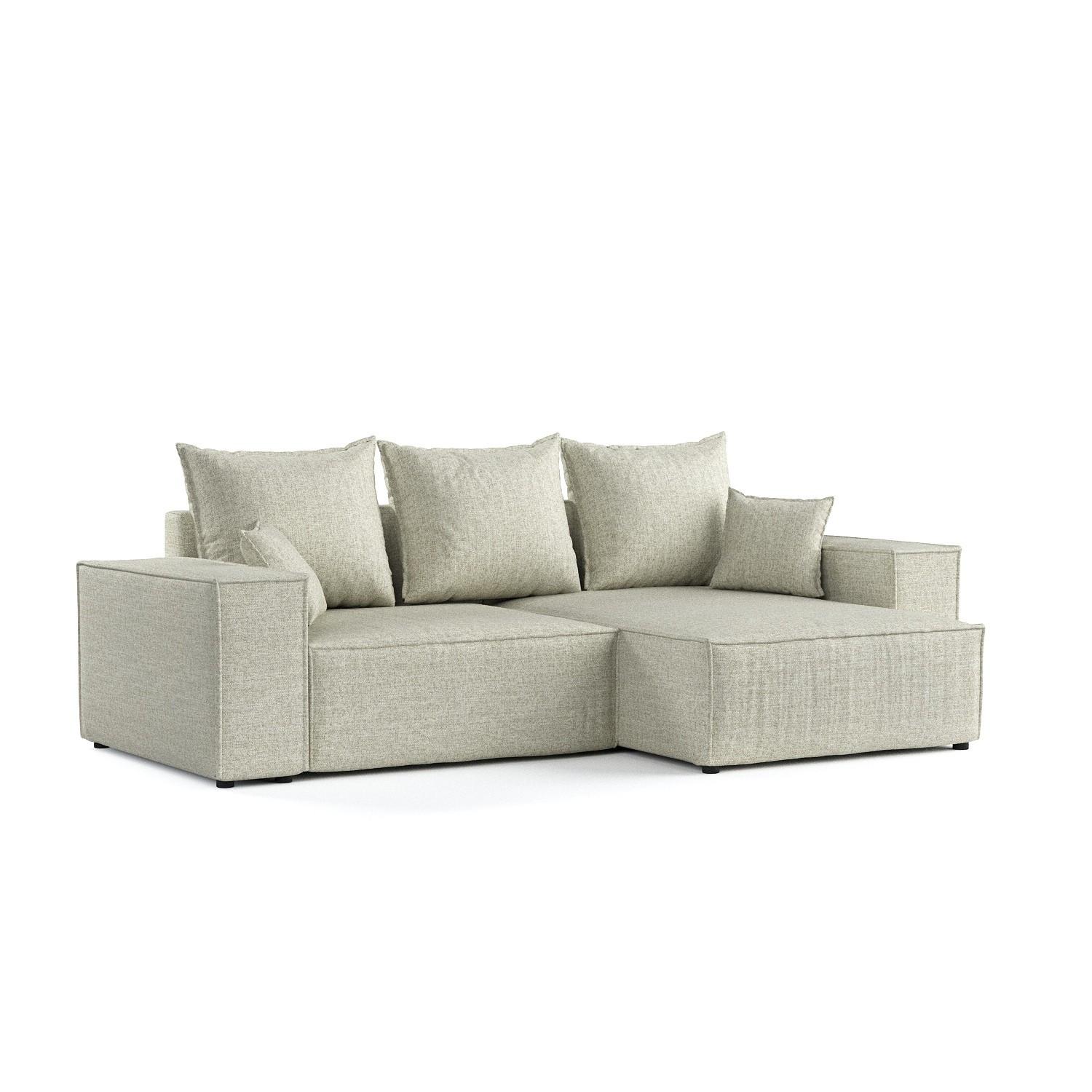 ECKSOFA SENSO mit Schlaffunktion Beige im City Stoff - Beige/Schwarz, Holz/Holzwerkstoff (255/148cm) - AltaBeds