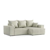 ECKSOFA SENSO mit Schlaffunktion Beige im City Stoff - Beige/Schwarz, Holz/Holzwerkstoff (255/148cm) - AltaBeds