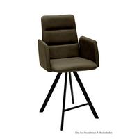 THEKENSTUHL drehbar (8er-Set) Devonna 52x109x60 Schwarz/Khaki - Dunkelgrün/Schwarz, Kunststoff (60/109/52cm) - 58aufmkessel