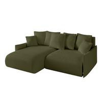 ECKSOFA Ottomane links ONESK-L -v1 216x177x72 Grün Bouclé - Olivgrün, Holzwerkstoff/Kunststoff (216/177cm) - ALTDECOR