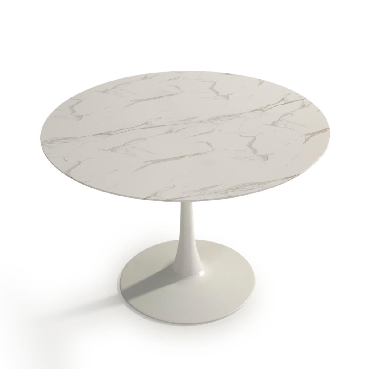 ESSTISCH Ada Weiß 110/110/75 cm - Weiß, Glas (110/110/75cm) - Calicosy