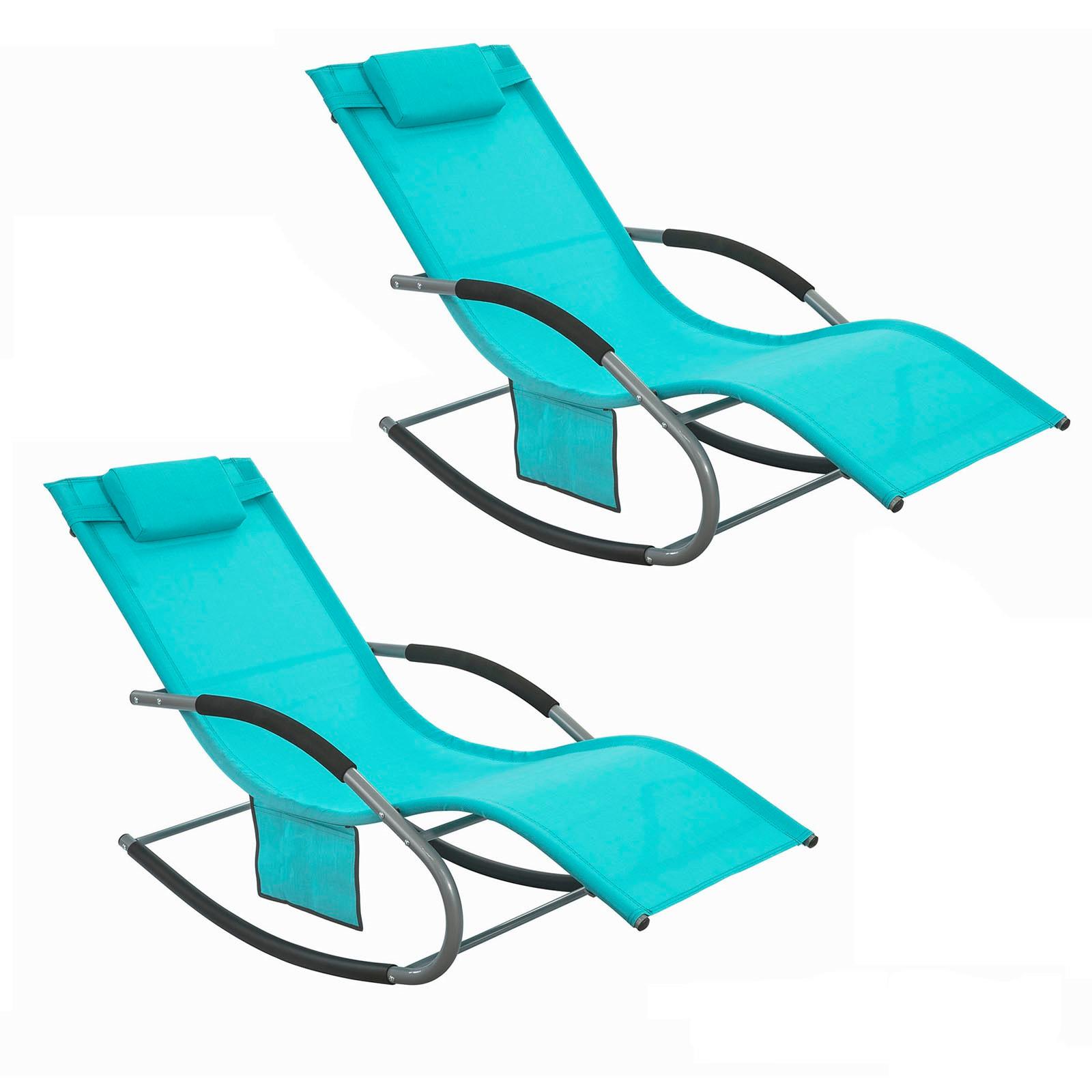 SONNENLIEGE 2 Personen, Gartenliege bis 150kg, Türkis - Türkis, Metall (63/87/150cm) - SoBuy