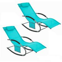 SONNENLIEGE 2 Personen, Gartenliege bis 150kg, Türkis - Türkis, Metall (63/87/150cm) - SoBuy