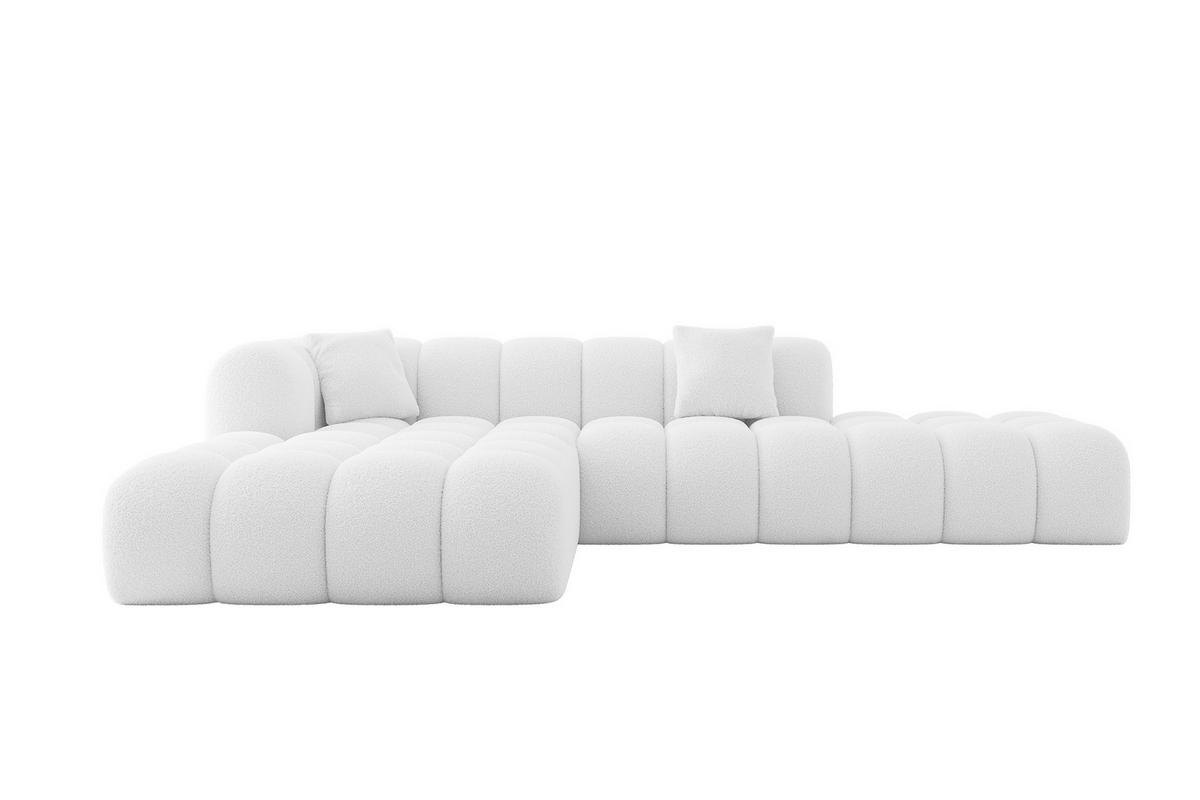 ECKSOFA Ottomane Links OLEA-L2 - 289x176x71 cm Weiß - Schwarz/Weiß, Holzwerkstoff/Kunststoff (190/309cm) - ALTDECOR