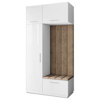 GARDEROBENSCHRANK REMA 120/240/60 cm Modern Garderobe-Set Weiß - Weiß/Mokka, Holzwerkstoff (120/240/60cm) - MASSENO