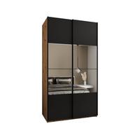 SCHWEBETÜRENSCHRANK 245,5/130/64 2-türig - Schwarz/Eiche Artisan, Holz/Metall (130/245/64cm) - Abiks Möbel