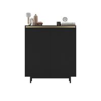 KOMMODE Selene 2D Schwarz matt 111 cm mit schwarzem Metallrahmen - Schwarz, Holzwerkstoff/Metall (111/125/35cm) - Meble Lindner