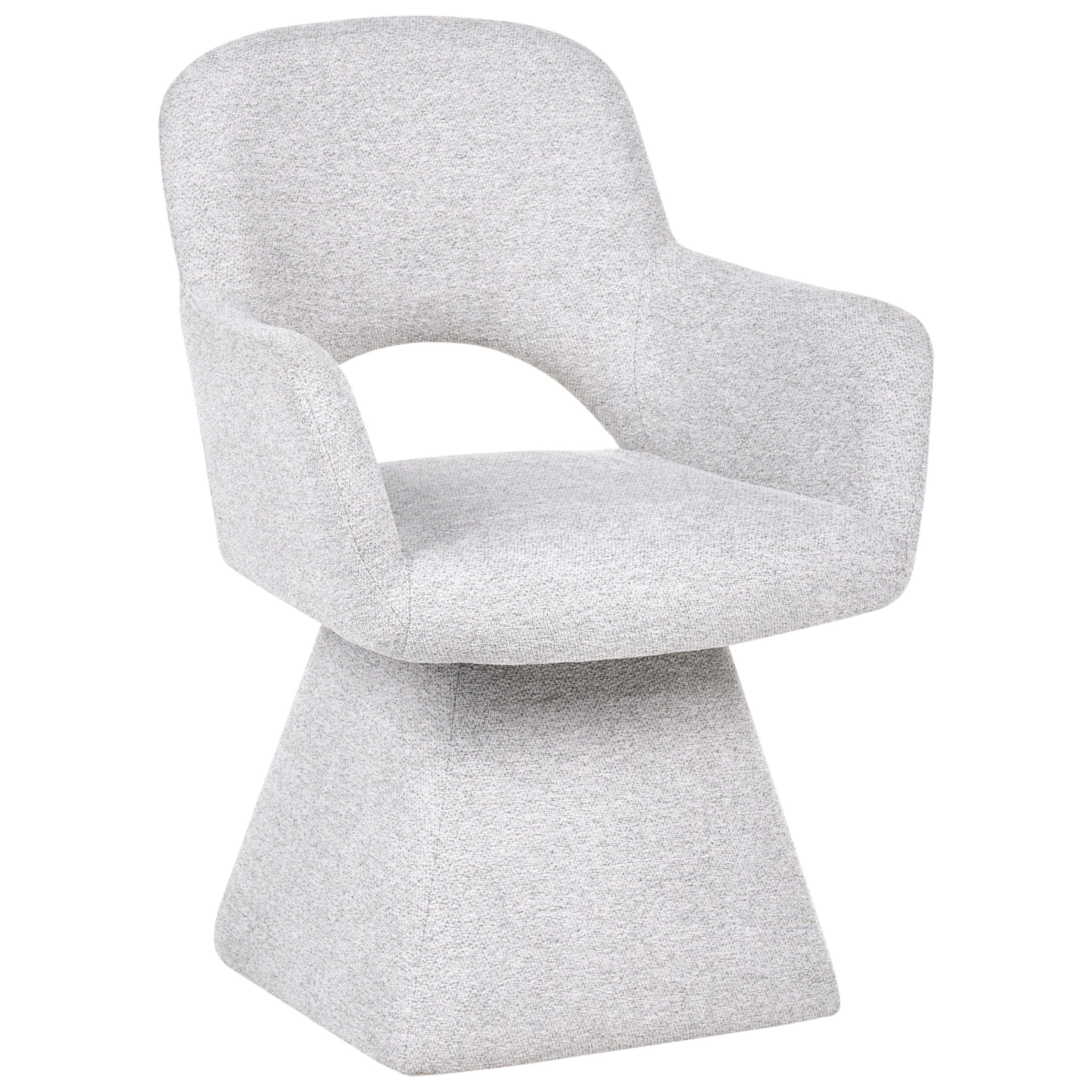ESSZIMMERSTUHL drehbar Stoff Hellgrau Vallby - Beige, Textil (64/87/64cm) - Beliani