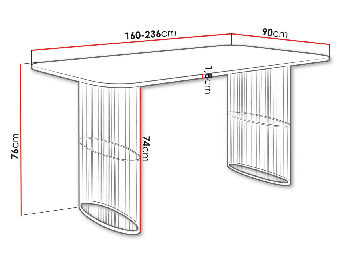ESSTISCH Arcadia 160 - Eichefarben/Schwarz, Holzwerkstoff/Metall (90/160/76cm) - MIRJAN24