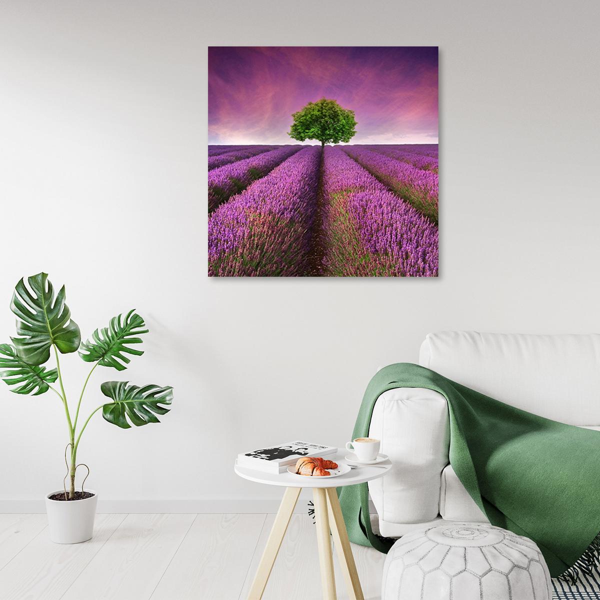 LEINWANDBILD, Landschaften - Lila 40x40cm - Lila, Textil (40/40cm) - Feeby