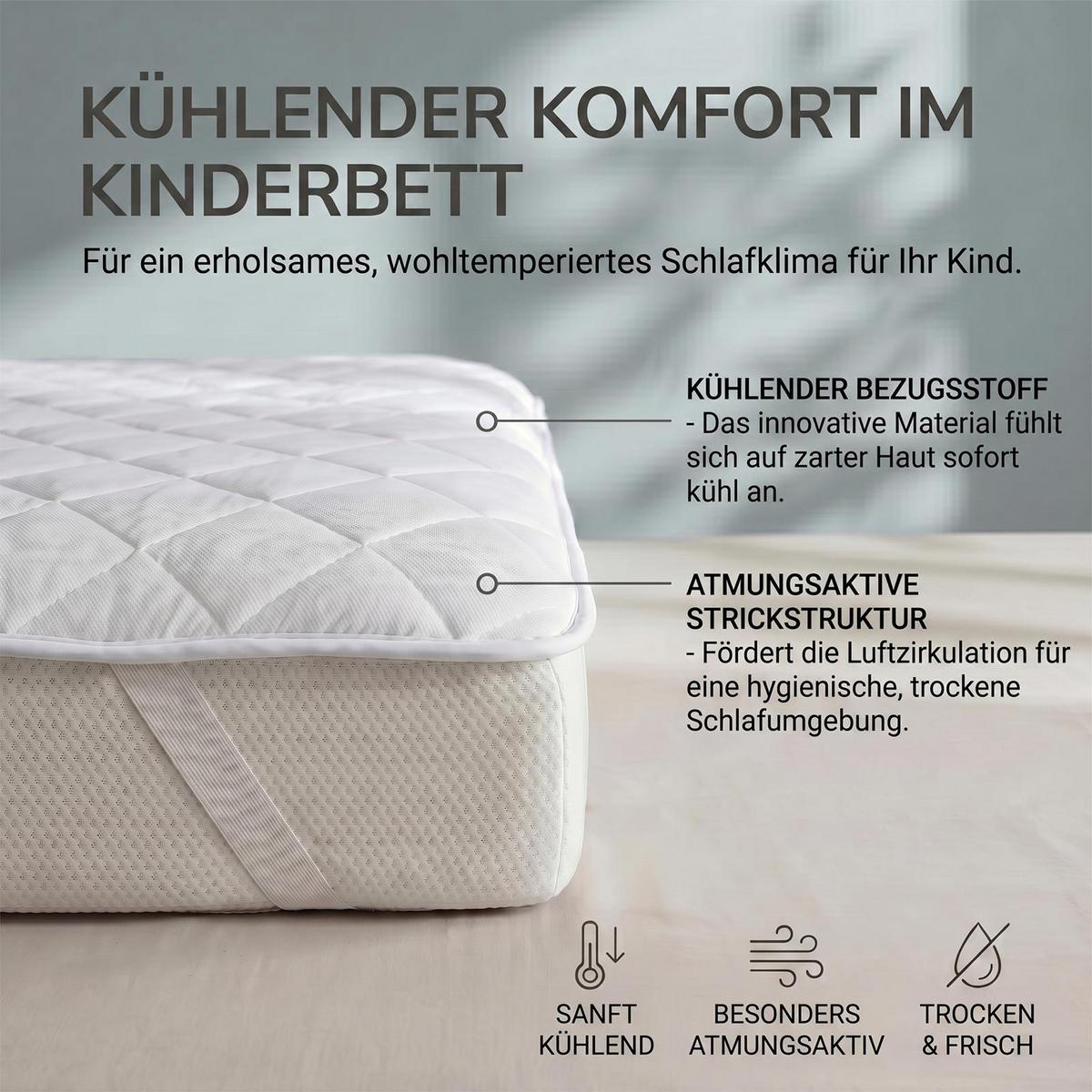 KINDER-TOPPER kühlend 70/140 cm, 2er-Set - Weiß, Textil (70/140cm) - Homescapes
