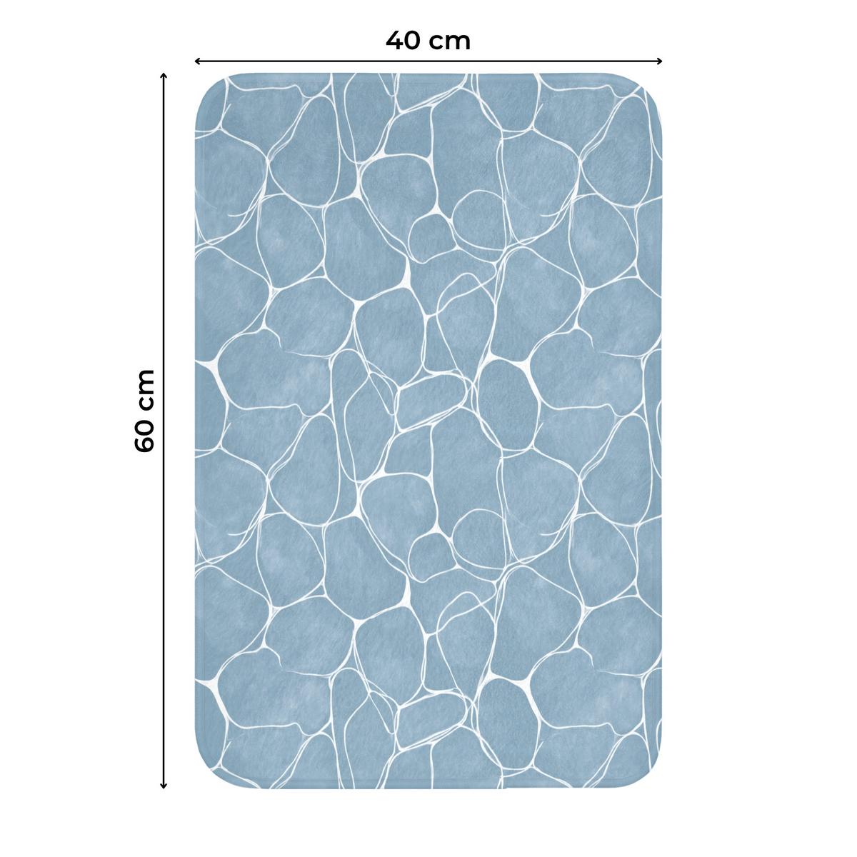 WC-VORLEGER Organisch - Muster - Blau WC Teppich 40x60 cm - Hellblau, Textil (40/1cm) - OnlyWow