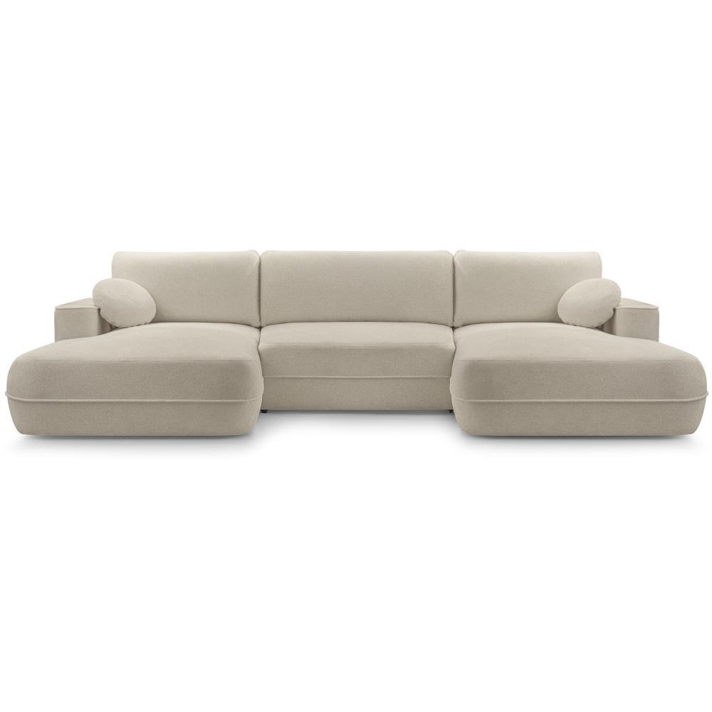 WOHNLANDSCHAFT Fiero U cappuccino - Cappuccino, Textil (364/87/186cm) - Beautysofa