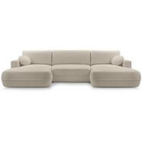 WOHNLANDSCHAFT Fiero U cappuccino - Cappuccino, Textil (364/87/186cm) - Beautysofa
