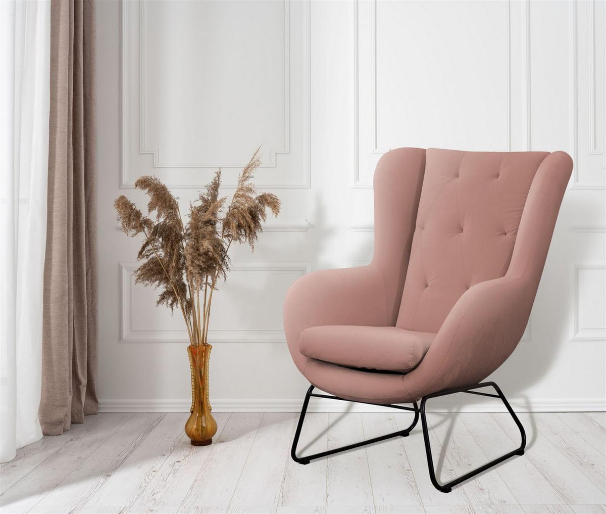 SESSEL Artemis In Kronos - Altrosa, Holzwerkstoff/Textil (80/105/100cm) - Fun Möbel