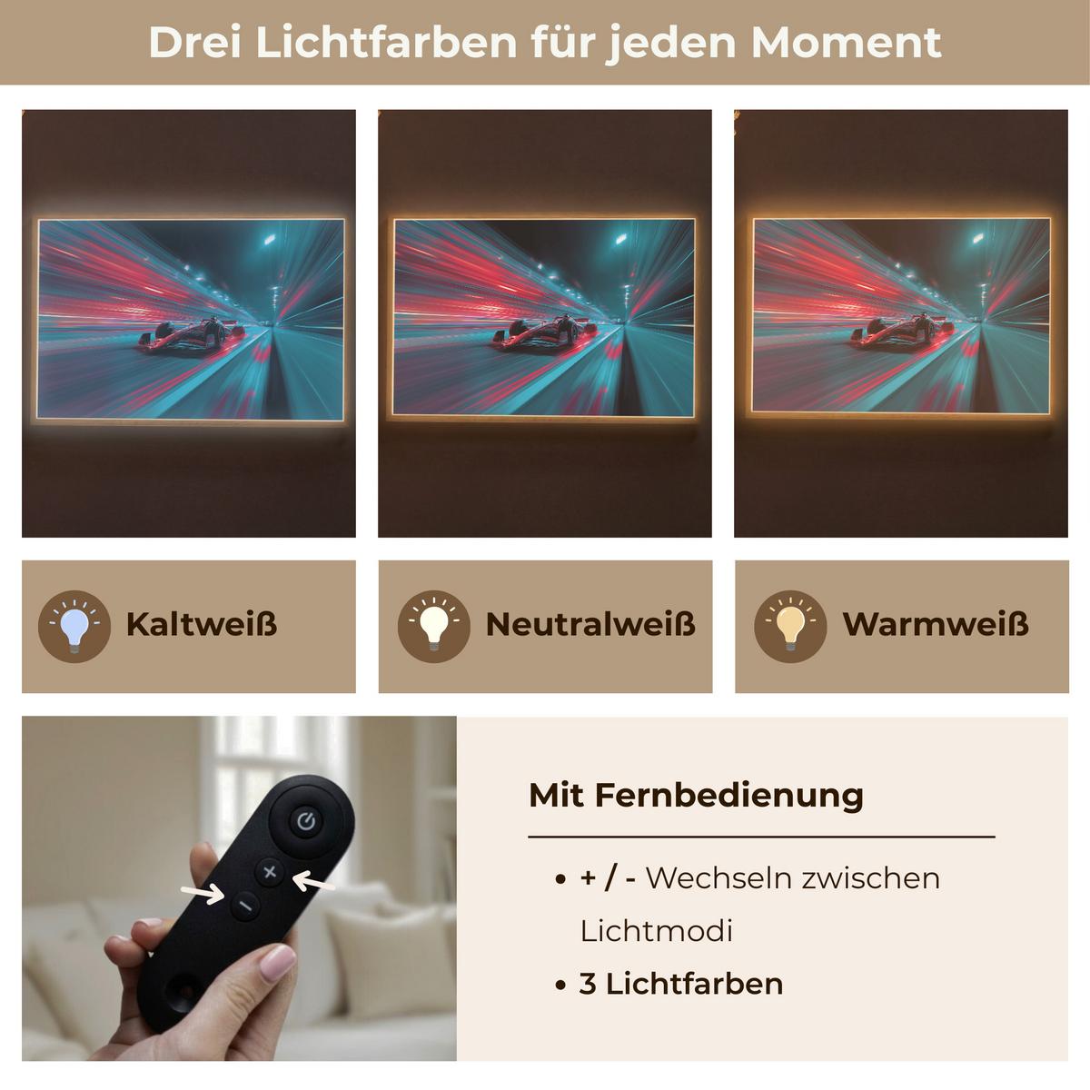 NACHTTISCHLAMPE MIT AKKU Rennwagen - Rot - Geschwindigkeit 90x60 cm - Türkis, Holzwerkstoff (8/90/60cm) - OnlyWow