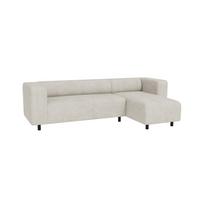 ECKSOFA Tove Beige Cord - Ottomane rechts - Beige/Schwarz, Holz/Kunststoff (240/142cm) - S-Style Möbel