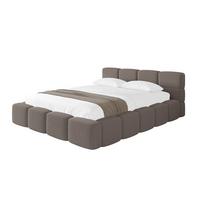 POLSTERBETT mit Bettkasten und Lattenrost, Bett mit Matratze H3/H4, Kopfteil, Boxbett, Doppelbett mit Stauraum - NATA-v1 140x200 Braun - Braun, Holzwerkstoff/Textil (140/200cm) - ALTDECOR