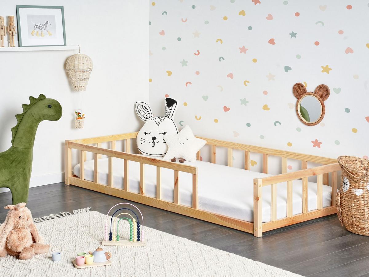 KINDERBETT 200x90 cm Heller Holzfarbton Meymac - Hellbraun, Holz (200/90cm) - Beliani