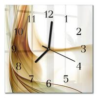 WANDUHR aus Glas 30x30 cm - Abstraktion - Braun, Glas (30/30/0.4cm) - TULUP