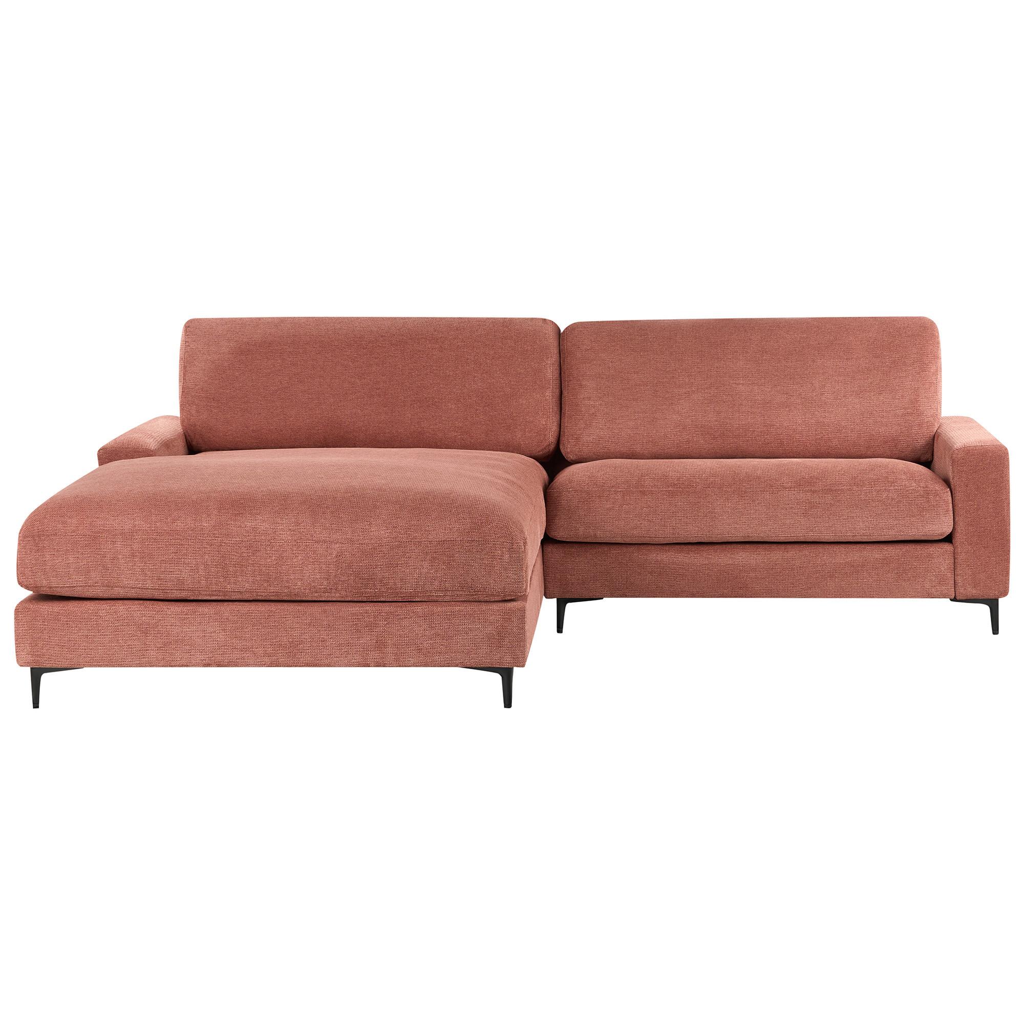 ECKSOFA 3-Sitzer Stoff Rot rechtsseitig Maloy - Rot, Textil (272/189cm) - Beliani