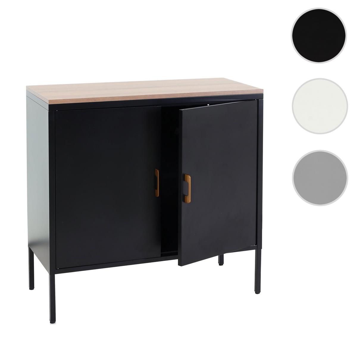 KOMMODE -2 Schwarz - Schwarz, Metall (90/90/40cm) - MCW