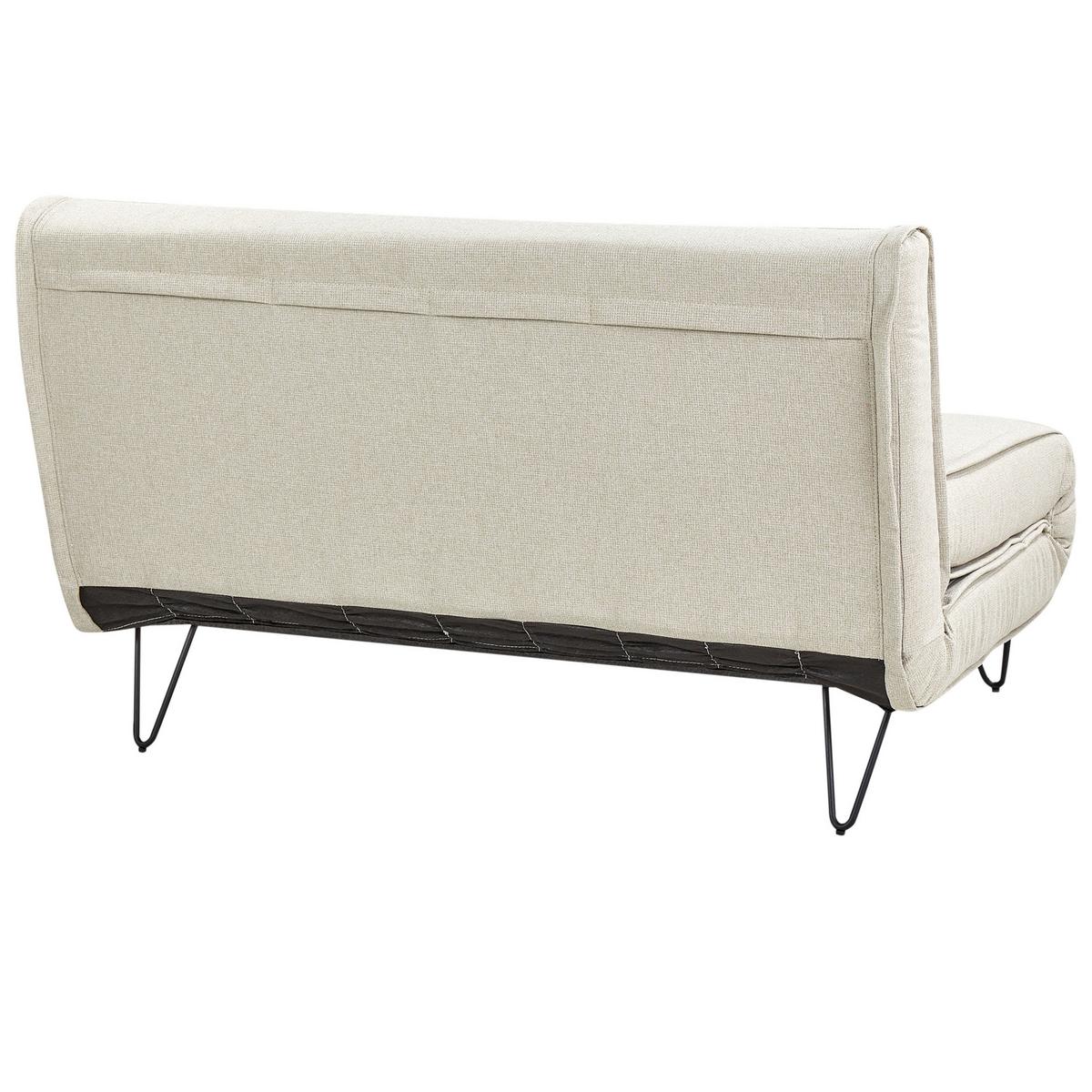 2-SITZER-SCHLAFSOFA hellbeige/schwarz Vestfold - Beige/Schwarz, Textil (130/81/78cm) - Beliani