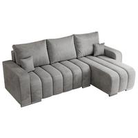 ECKSOFA KIRASSO L Hellgrau Velvet - Hellgrau/Grau, Textil (245/147cm) - MKS