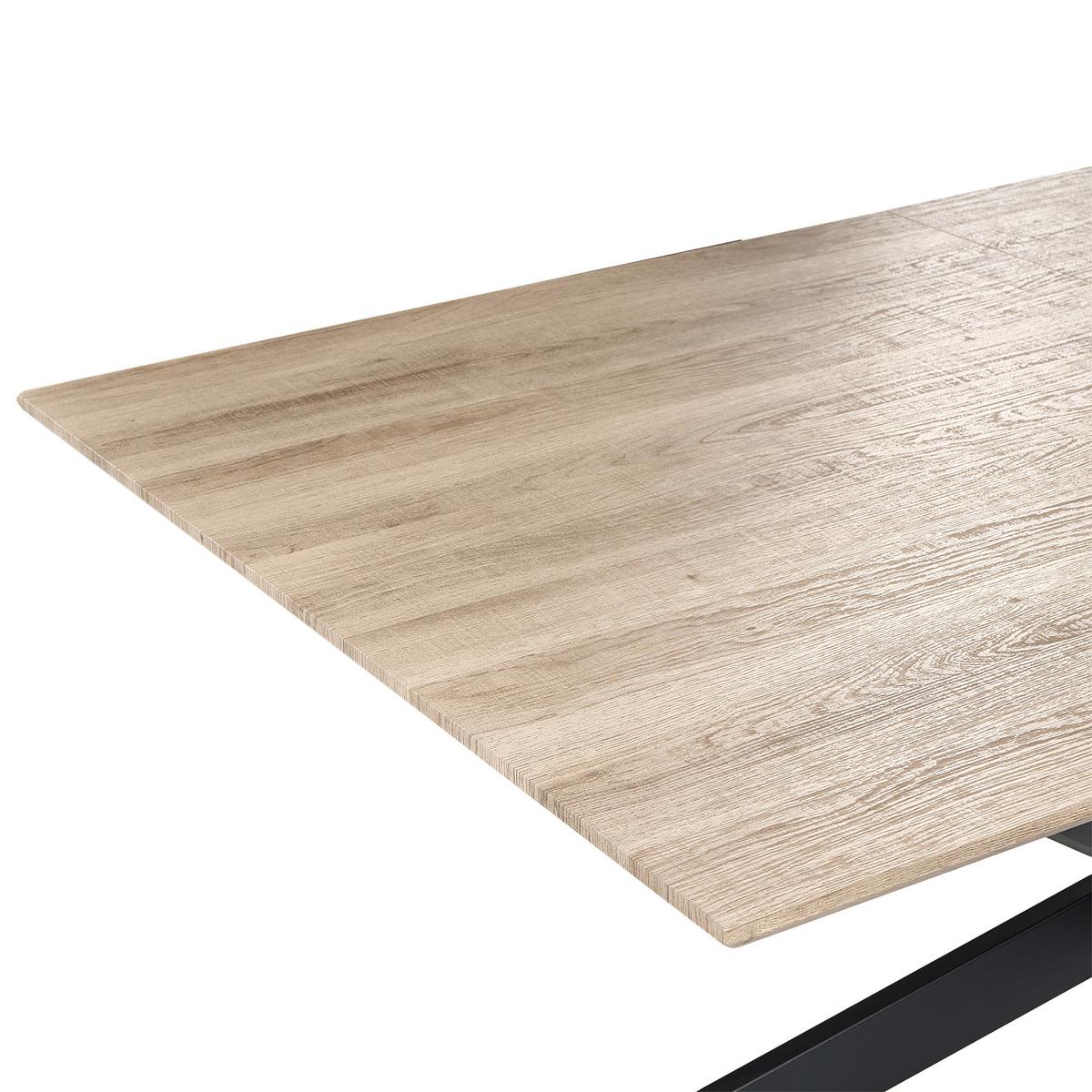 ESSTISCH Hellbraun 160-200/90 cm Finley - Hellbraun, Holzwerkstoff (160/90/75cm) - Beliani