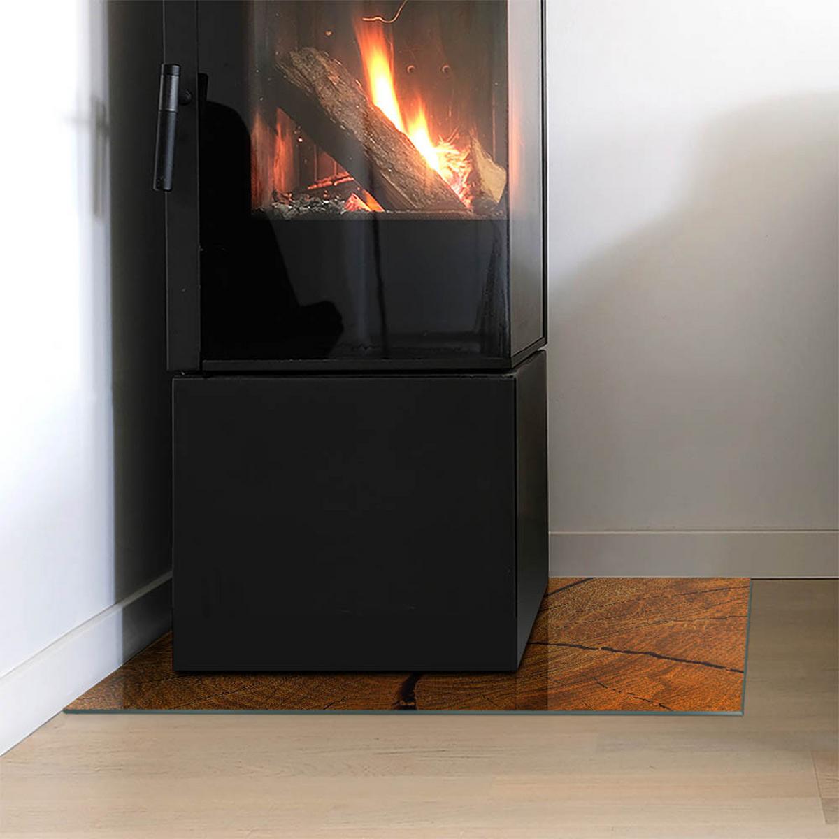 GLASPLATTE für Kamin 60x40 cm - Orange, Glas (60/40/0.4cm) - TULUP